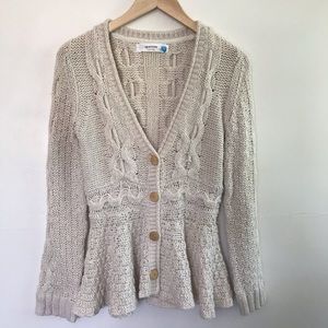 Sparrow Anthropologie Peplum Cardigan Sweater M